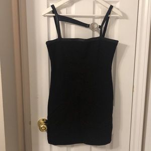 Lion buckle black dress/ little black dress
